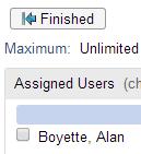 Select desired User from Available Users and click Assign.