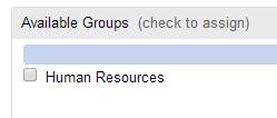 Click Groups to view the list of groups to choose from.