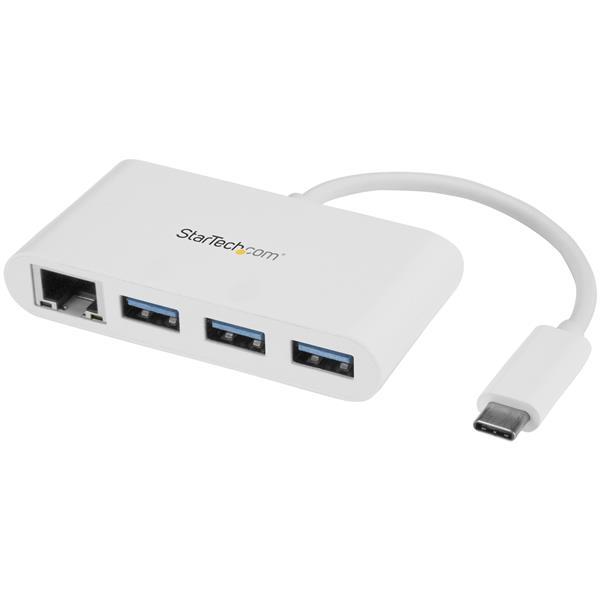 3-Port USB 3.0 Hub plus Gigabit Ethernet - USB-C - White Product ID: HB30C3A1GEA Here s a must-have accessory for your USB-C equipped MacBook Pro, Chromebook or laptop. This USB 3.