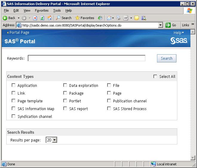 (For example, if you created it, use the SAS first user account, sasdemo.