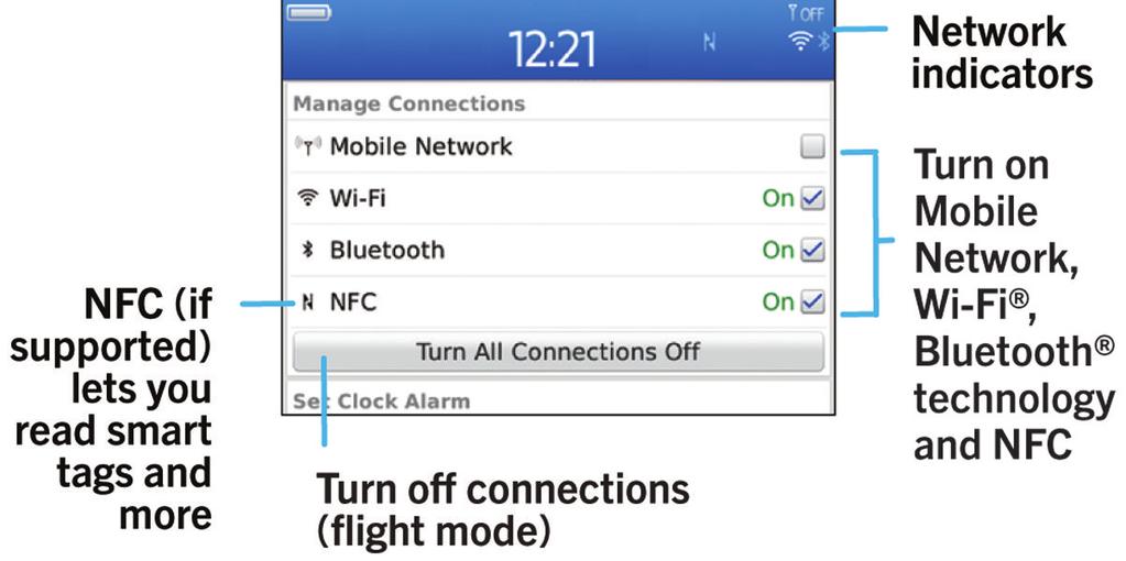 Manage Connections Manage Connections Mobile network How to: Mobile network Manage Connections at a glance Check what wireless networks your smartphone connects to You can check the types of networks
