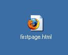 Šiame pavyzdyje mano interneto naršykl bus Firefox. Viršutinje parankinje spragtelkite parinkt File (Failas) ir pažymkite Open File (Atverti fail). Kitame ekrane pasirinkite fail firstpage.