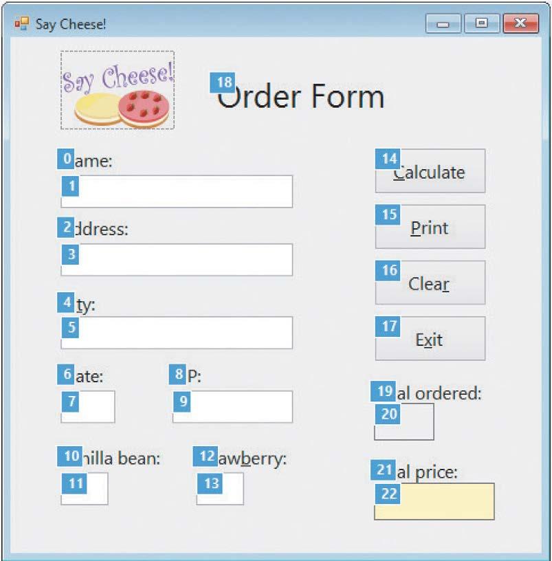 Controlling the Tab Order (cont d.