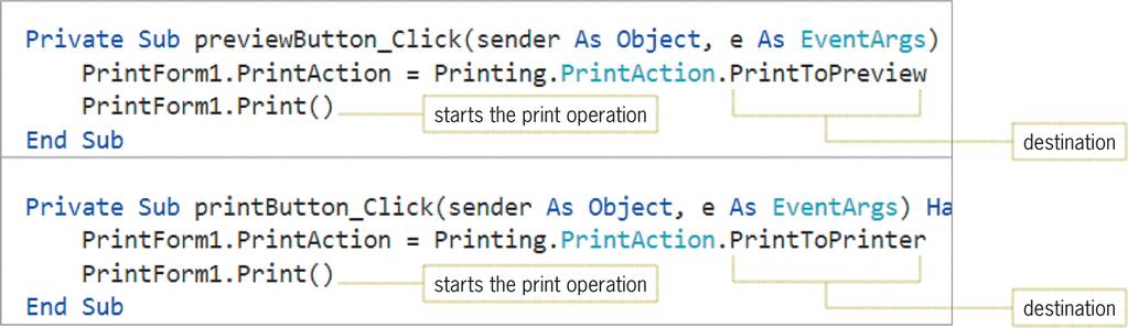 Printing an Interface from Code (cont d.