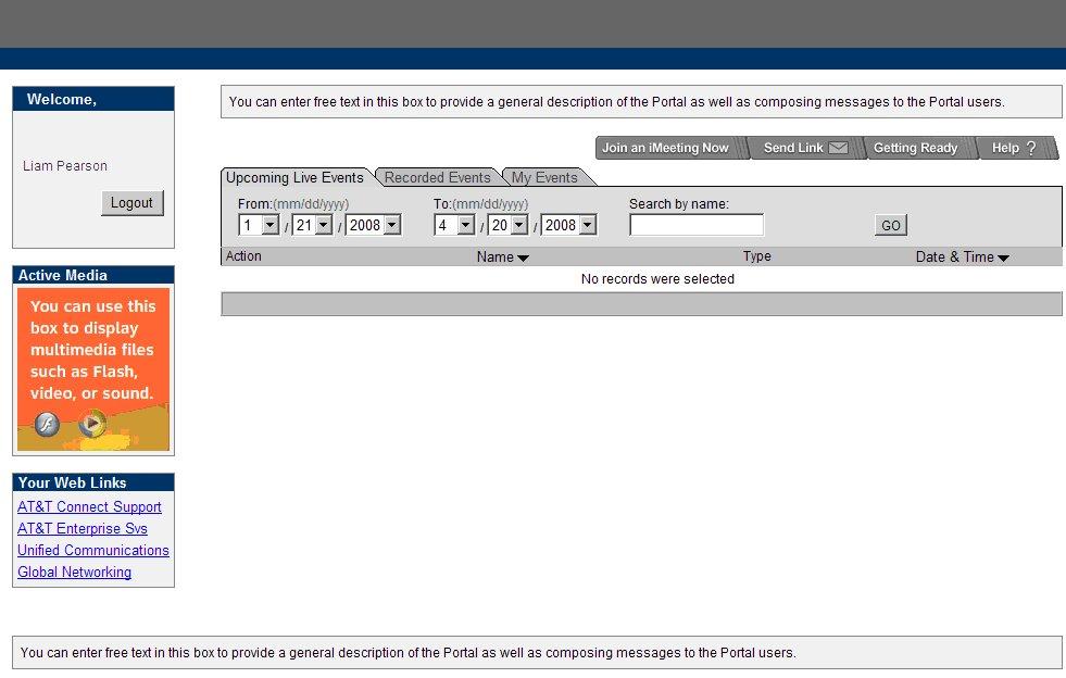 2 Select the relevant department name. The department Portal is displayed in a new browser window.