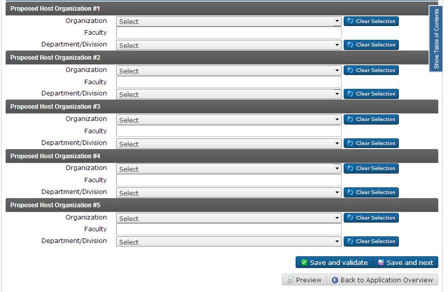 Module Sections When you finish a section, click Save and next, or Save and validate.