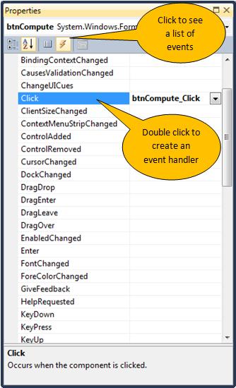 registered as an event to which your program is planning to respond, event-handler method is called