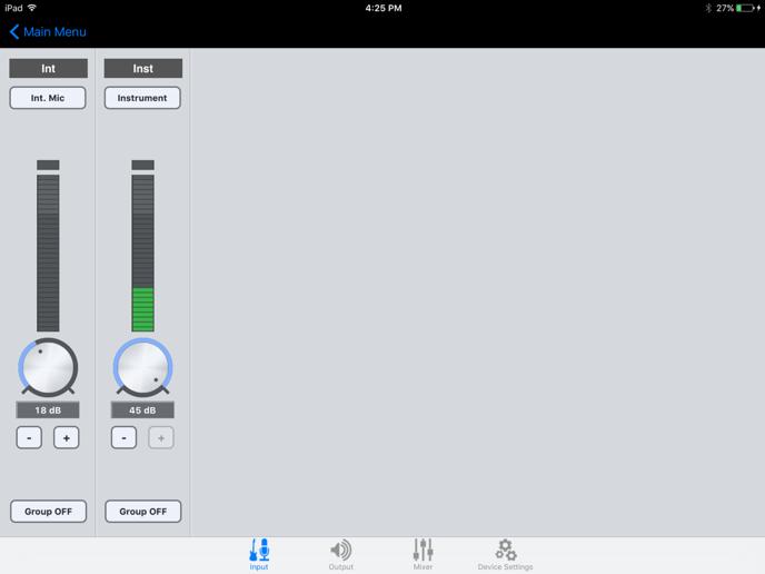 Maestro - Apogee ONE User s Guide Input Tab on ios 1 3 2 4 1.