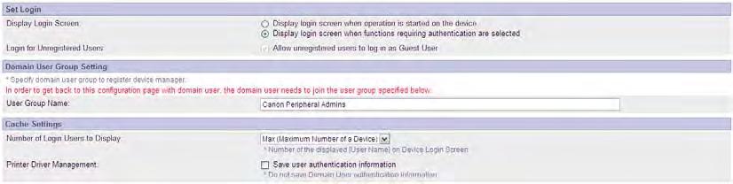 13. Make sure that the [Save user authentication information] check box is not selected.