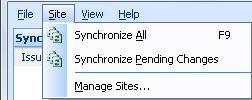 Manual Synchronization Processes Synchronize Multiple Sites: Allows selection of specific sites to synchronize Synchronize All: Synchronizes all sites defined in Contributor Synchronize Pending