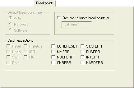 Using breakpoints Breakpoints options The Breakpoints option page is available in the Options dialog box.