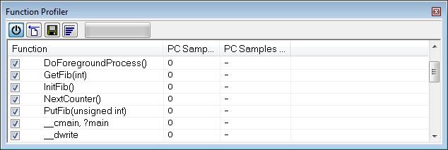 Using the profiler Reference information on the profiler This section gives reference information about these windows and dialog boxes: Function Profiler window, page 233 Disassembly window, page 71