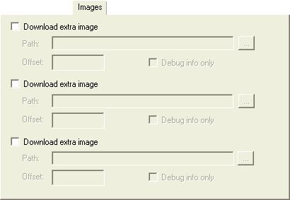 Debugger options Images The Images options control the use of additional debug files to be downloaded.