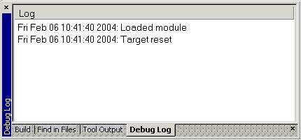 Executing your application Debug Log window The Debug Log window is available by choosing View>Messages.
