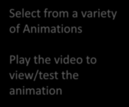 Animations Select Apply to