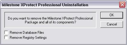 Removing the Software Milestone XProtect Professional can be removed the following way: Shut down the Web and RealtimeFeed Servers if they are running.