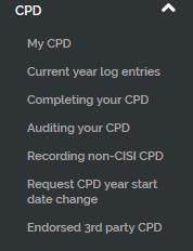 3.1 ADDING AN ENTRY TO THE CPD LOG BACKGROUND Activities undertaken through the CISI will be auto logged within