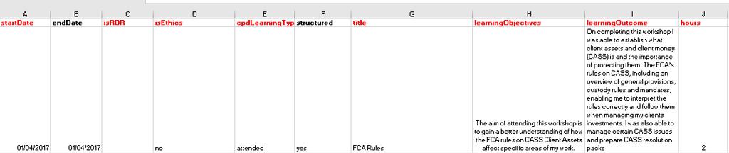 4) Once the Excel Template has download, please fill in the fields listed