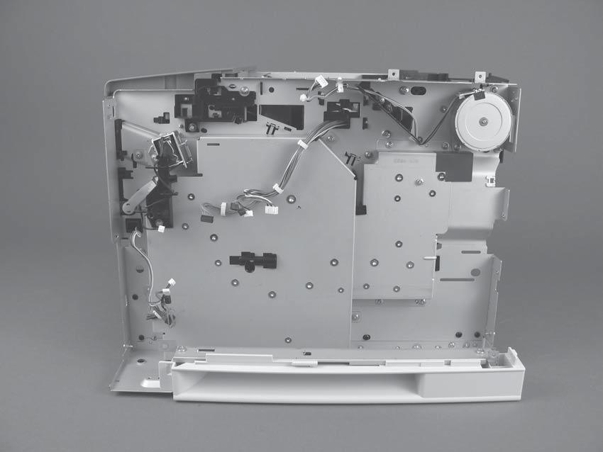 3. Remove cables from four cable guides (callout 2) and then remove four screws (callout 3) from the gear-assembly plate.