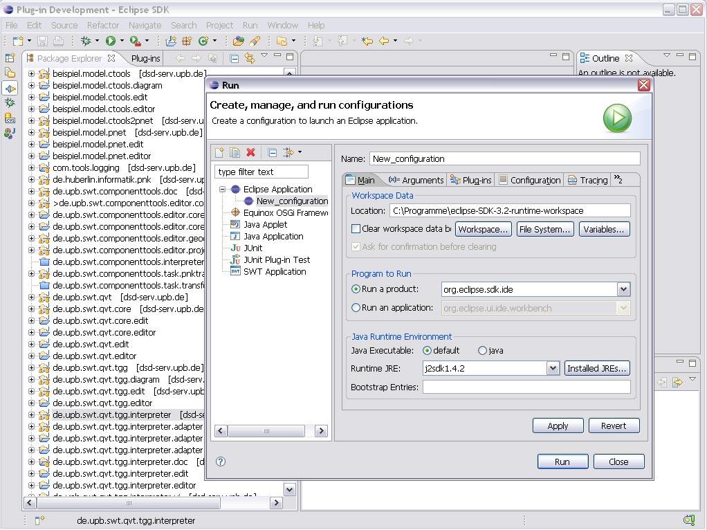 workspace in the launch configuration. This is shown in the following screenshot in figure 104.