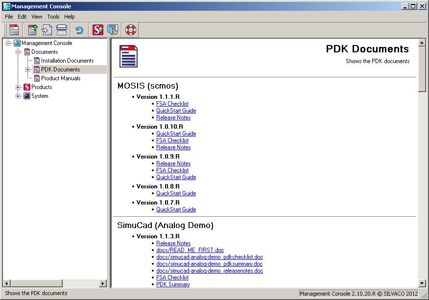 Documents Screen Actions PDK documents (Figure 2-5) are documents that contain the description