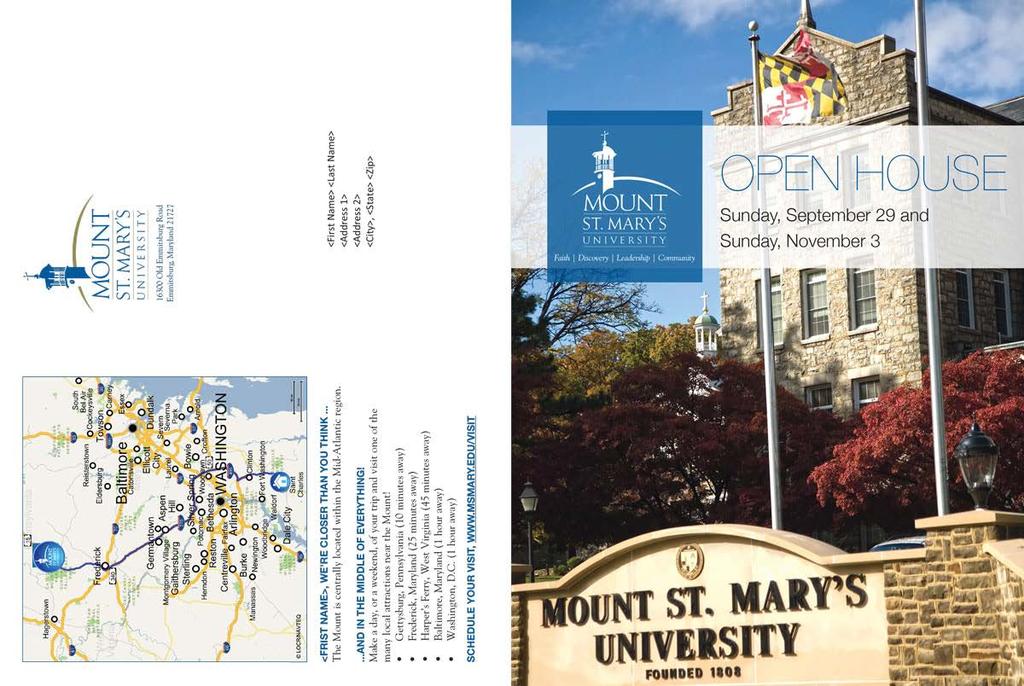University Open House Example application: University Open House Mount St Mary s University invites HS Seniors to their