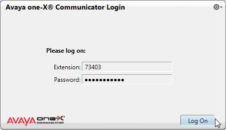 Log In To log in to the server: 1. Start Avaya one-x Communicator to display the Avaya one-x Communicator Login dialog box 2. In the Extension box, enter your extension.