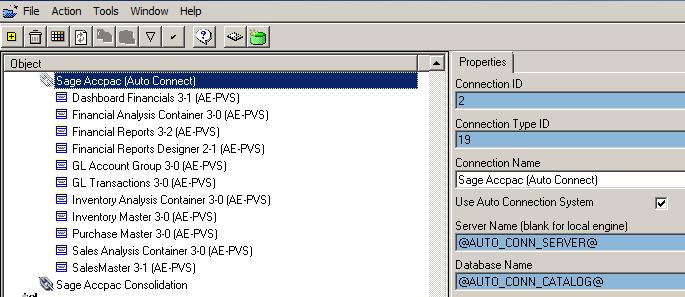 Sage 300 ERP Intelligence Connector Module Lesson 3 The Connector Module Properties Windows in Detail The various Properties windows are used to setup and display important Object configurations.
