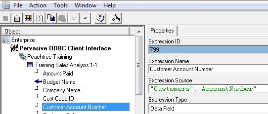 Sage 300 ERP Intelligence Connector Module Lesson 6 Data Expressions Apply Microsoft Excel Formula to an Existing Expression Method 1. From the Object window, select an existing Expression.