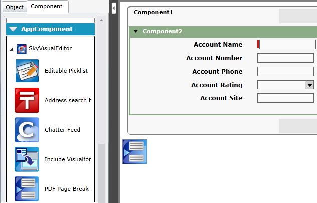b. Place the component You can place the Embed Visualforce Page AppComponent in the area below.