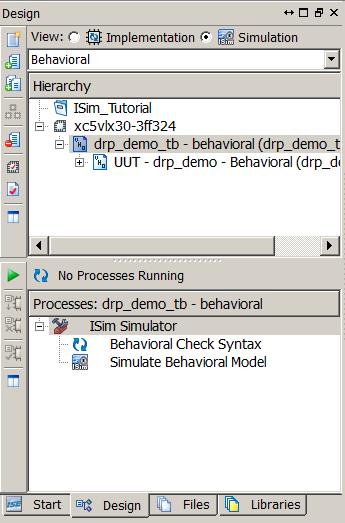 Setup and Launch Behavioral Simulation Figure X-Ref Target - Figure 2-7 Figure 2-7: Behavioral Simulation Processes 4.