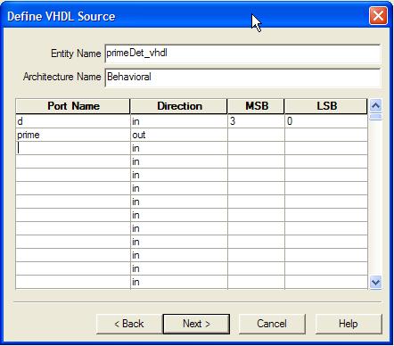 Step 1.3 Creating a VHDL Model with Xilinx Project Navigator Click the Project menu option and then select New Source. In the New Source window, click on VHDL Module. Give the model a filename.