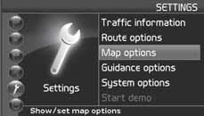 03 Advanced user mode Settings Reset to default Return to the system s factory settings for route options. Press, select OK and press ENTER.