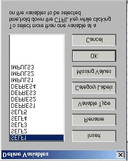Actions Select the Define Variables option to load the Define Variables dialog box. Select the label SELF1 to produce the following Define Variables dialog box.