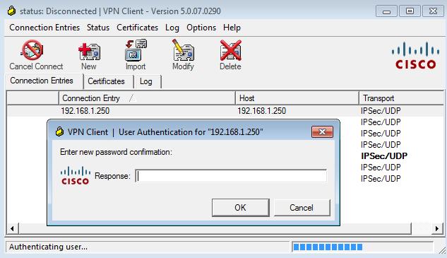 password: The Cisco VPN