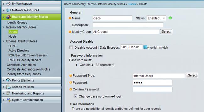 You can configure a password policy for all users.