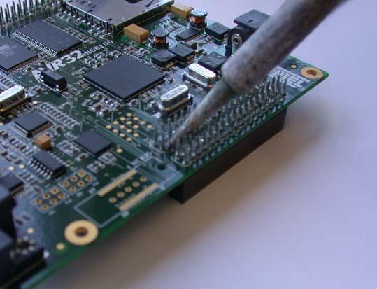 After inserting the stack through headers into NGW100 they must be soldered to the PCB.