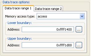 Although we only use one UART in this application, we configure the data trace range to cover