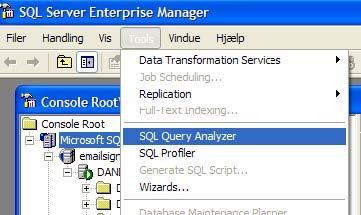 4. Select the newly created database, open the SQL script and run it from Query Analyzer. 5. Create two database users: a super user login and a standard user login for everybody. 6.