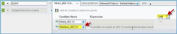 5. Set the Express condition to OR. 6. Expand the after allow protocols option, and accept the default Internal Users (default). 7. Leave everything else at default. Click Save to complete the steps.
