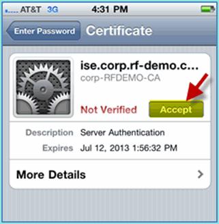 4. Confirm that the ios device is getting an IP