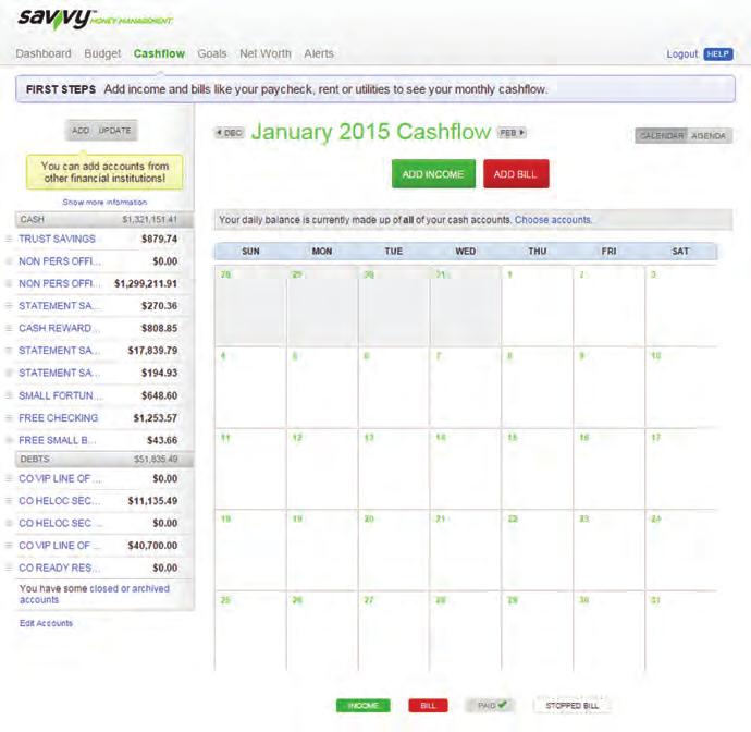 Savvy Money Management Cashflow: Accurately forecast your