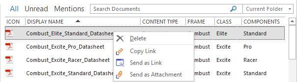 Outlook View Options Right-clicking an item in the items pane will display some options: Figure 13: Item right-click options when in Outlook View Item right-click options are as described below: