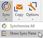Figure 21: Synchronize all streams Figure 22: Synchronize a specific stream Show / Hide Sync Pane To show or hide the Sync Pane,