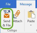 Send & File Colligo Email Manager lets users file emails to SharePoint at the time of sending the email. To use this feature: 1. Click the Send & File button instead of the Send button. 2.