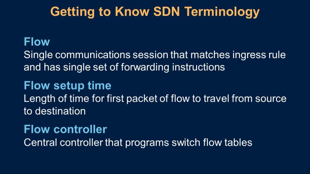 There are many new terms that SDN has introduced.