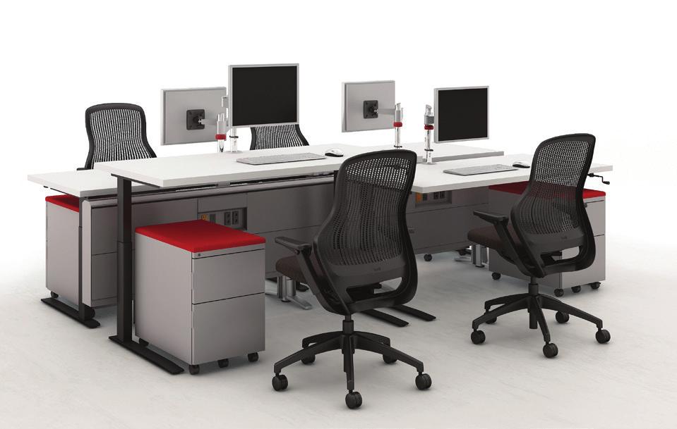 Knoll height-adjustable tables help to create a highly adaptable workspace, reducing