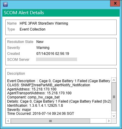 The following information is available in SCOM alerts: Severity Severity of Alert, Warning or Critical.