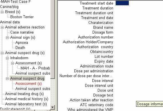 To input any other drug that has been administered concomitantly, return to the Animal suspect drug(s) section, then click on New.