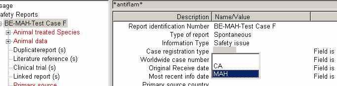 This is the number used by the system to uniquely identify this case; any subsequent follow-up reports would be linked to this case through this number, therefore it must never be changed.